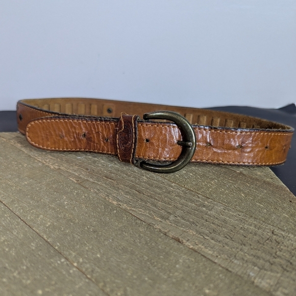 Accessories - Vintage Brown Leather Belt – Adjustable 24.5" to 33" | Brass Buckle, Extra Holes